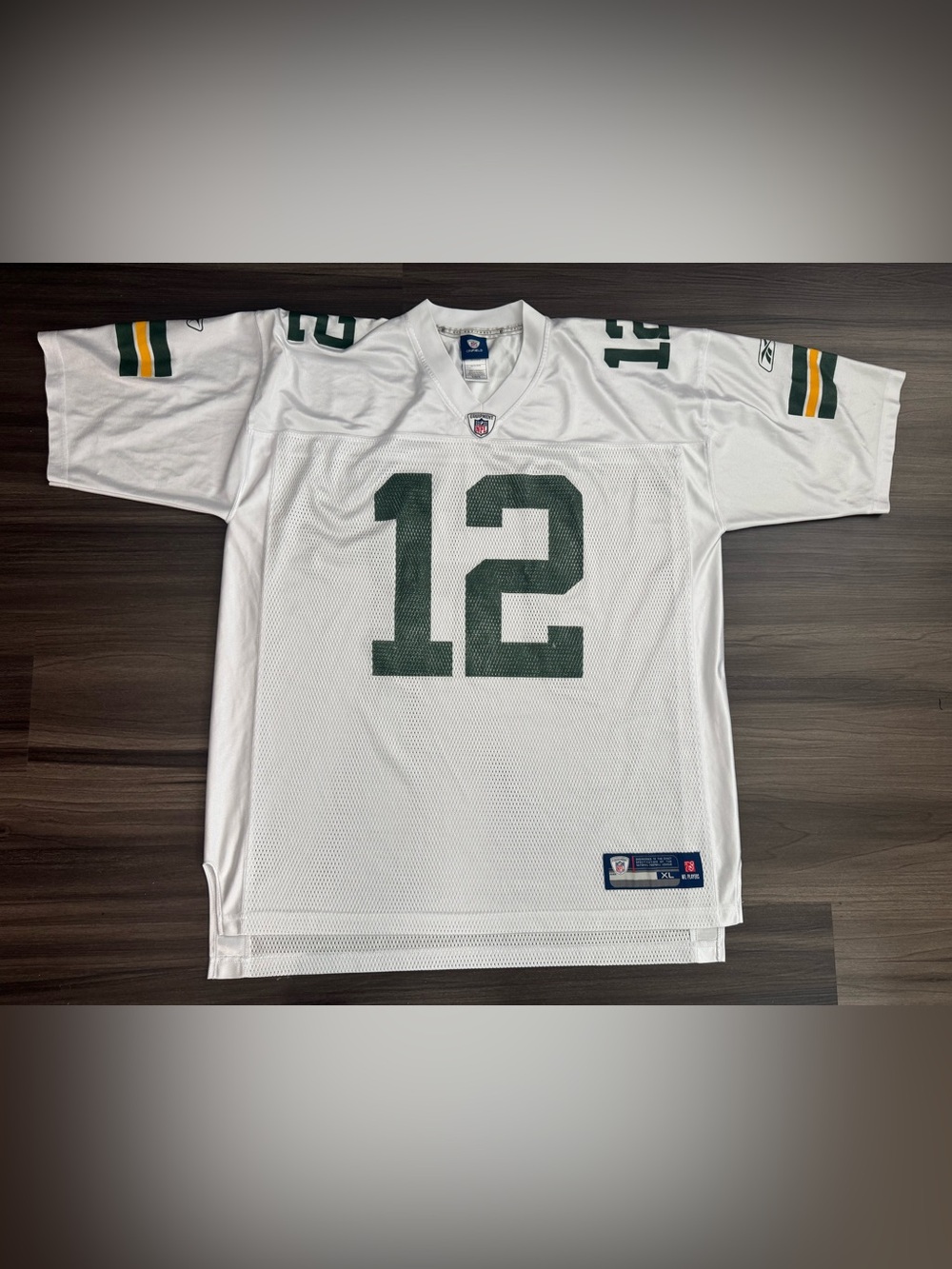 Reebok Green Bay Packers Aaron Rodgers #12 NFL On Field Away Jersey Men’s XL
